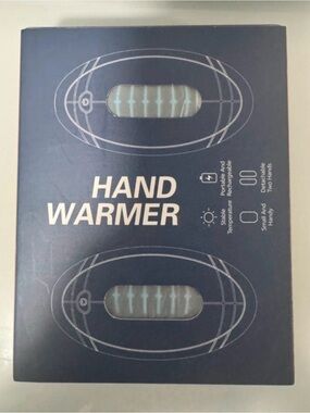 Source Unknown Navy Blue and White Hand Warmer